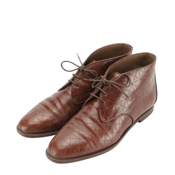 Vintage Susan Bennis/Warren Edwards Brown Leather Ankle Boots in Original Box - Picture 2 of 5